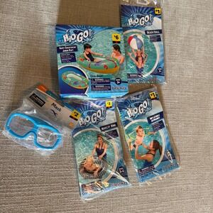Inflatable Pool Toy Bundle Summer Water Fun Multicolor Bestway H2O GO 5pc Set